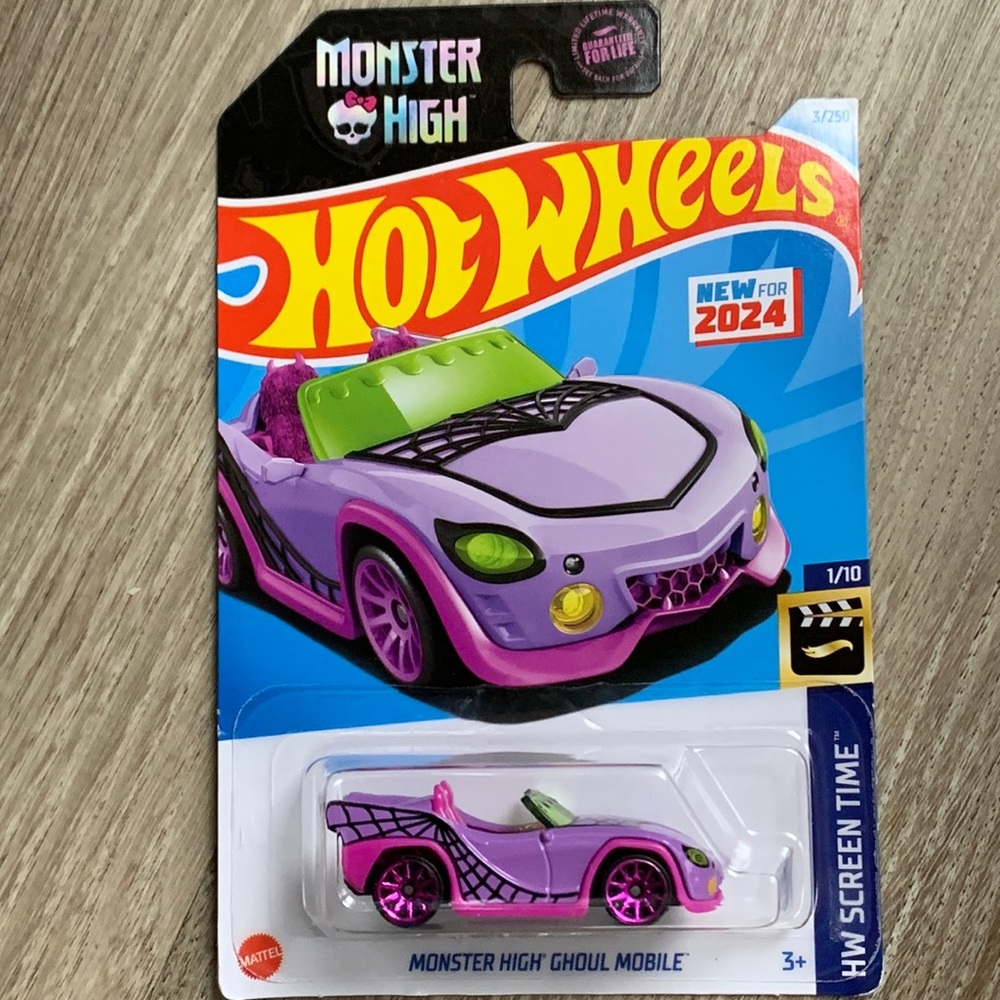 Hot Wheels Purple Lilac Car Monster High Ghoul Mobile Hotwheels Mattel New 2024